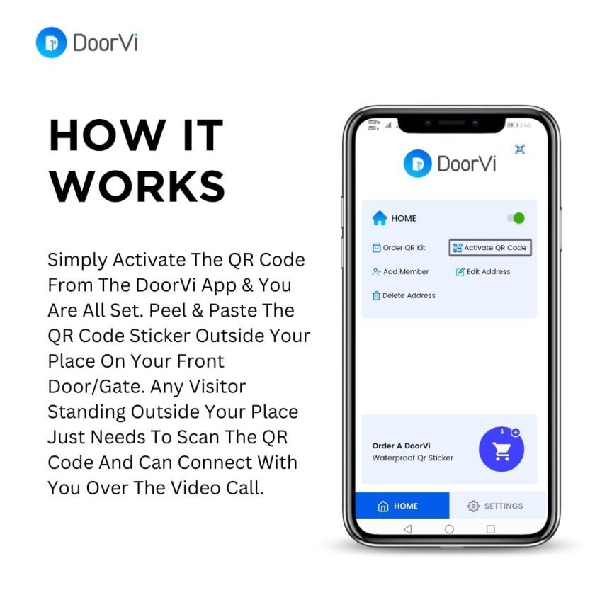 Smart Video Doorbell Powered by QR Code Technology | Instant Visitor Video Call on Smartphone | QR Scannable Technology | 2-Way Talk - Image 2